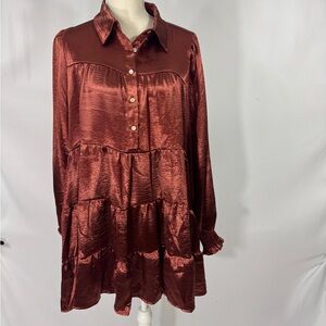 Fantastic Fawn Rust Tiered Dress